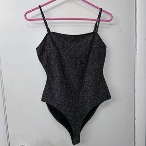 NWT Forever 21 Silver Metallic Bodysuit